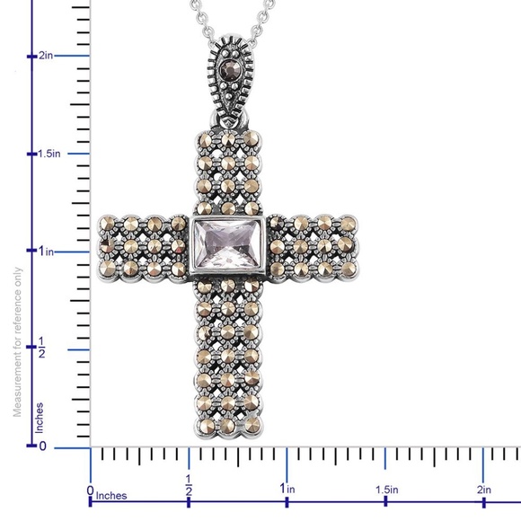 Simulated Diamond, Swiss Marcasite Stainless Steel - Picture 3 of 3